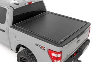 Ford F-150 Lightning Powered Retractable Bed Cover - Rough Country - Matte Black - '22-'26 Ford F-150 Lightning Powered Retractable Bed Cover - Rough Country - Matte Black - '22-'26